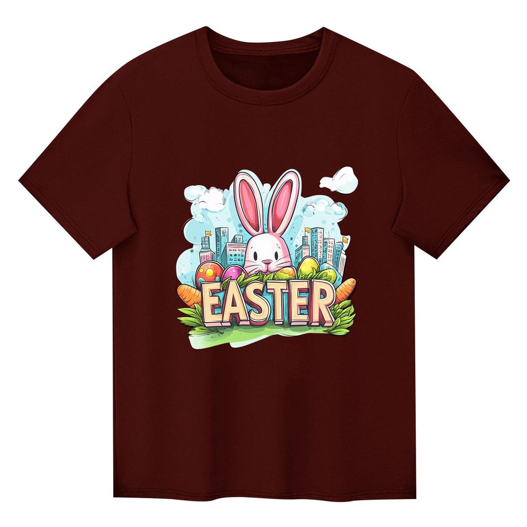 Barn Tryckt Kortärmad Rundhalsad Casual Bekväm Lös Lätt Topp