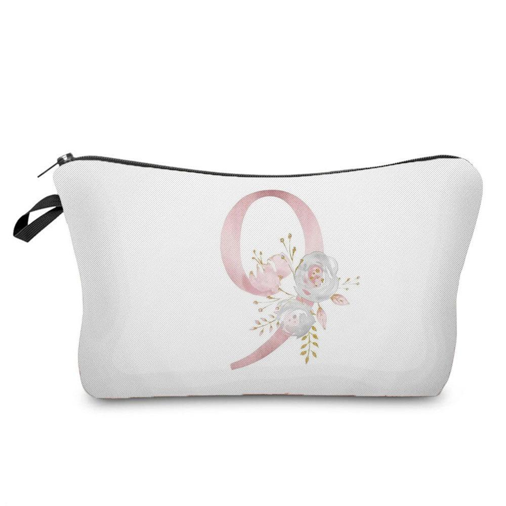 

Women Flower numbers Print Cosmetic Bag Toiletries Organize Travel Storage Case 6702