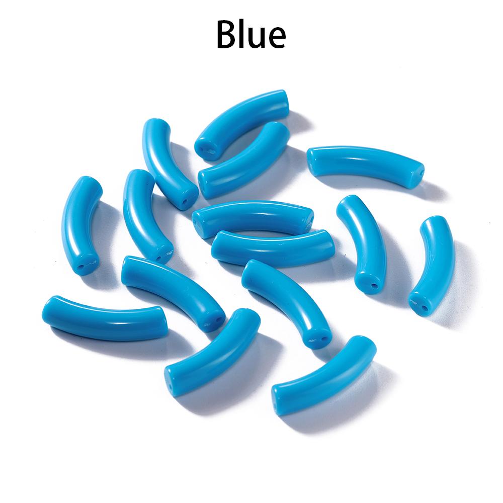 10pcs/lot 10*33mm Acrylic Beads Curved Tube Multicolor Loose Spacer Beads For Necklace Bracelets DIY Jewelry Making Accessories