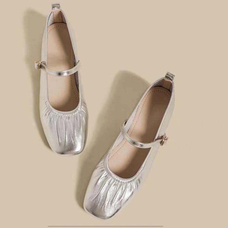 Fashion Pleated Shallow Heeled Shoes Designer Classical Loafers Shoes 2025 Autumn Fad Woman Pumps New Brand Dress Zapatillas De Mujer