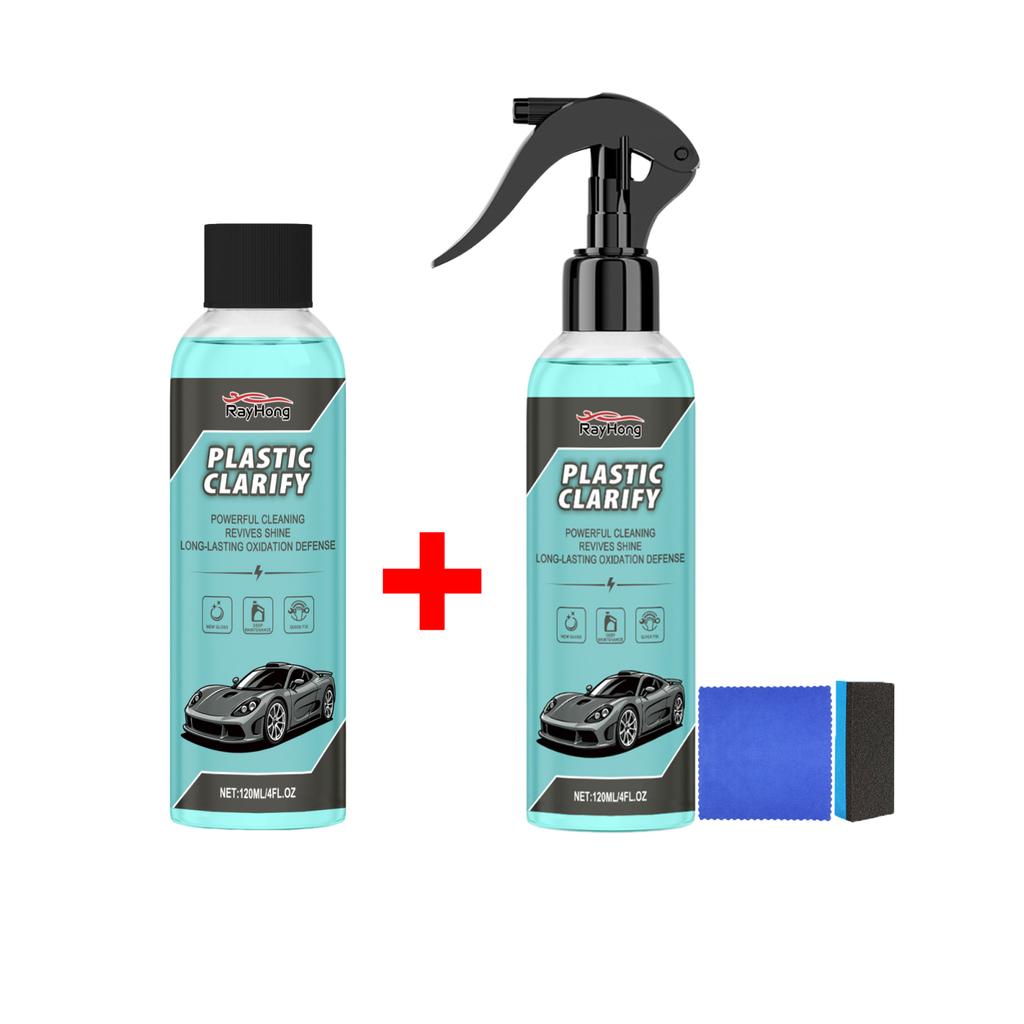 Car Interior Refurbishment Agent With Spong Towel Auto Plastic Rubber Back To Black Gloss Restorer Spray Car Care Coating