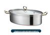 304 Stainless Steel Oval Steamer Pot, 38cm, Large Capacity, Induction Compatible, Multifunctional Steamer Basket for Fish.