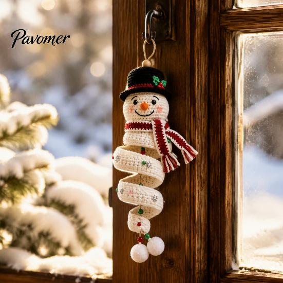 Regalo di Natale Fatto a Mano Bambola all'Uncinetto Ornamento a Spirale Kit Fai da Te, Set Artigianale Festivo con Progetto Filato Filato Morbido, Perline, Decorazione da Appendere all'Albero per Finestra
