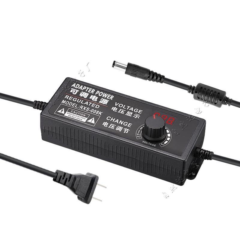Adjustable 3-12V 2A/5A 60W Power Adapter with Stepless Dimming for Light Strips, Water Pumps, and Motor Control (24W)