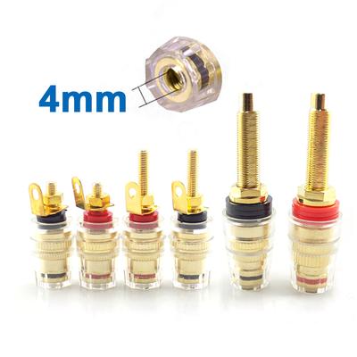 4MM 1pair Red+black Banana Plug Socket Jack Connector Thread Medium Amplifier Speaker Terminal Binding Post Audio