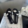 2025 New Fashion Flat-bottomed Flower One-word Flat-bottomed Slippers Women's Shoes