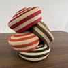 Color Block Dome Cap Paper Straw Sun Hat Brim Hat Straw Top Hat  Daily Wear