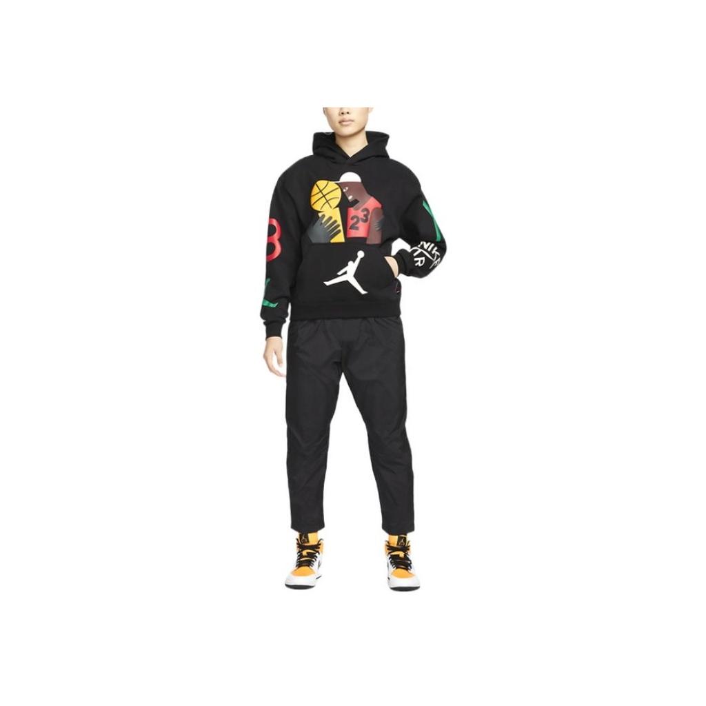 Jordan X Nina Abstract Pattern Print Long Sleeve Hoodie Women Tops Black DO4159-010