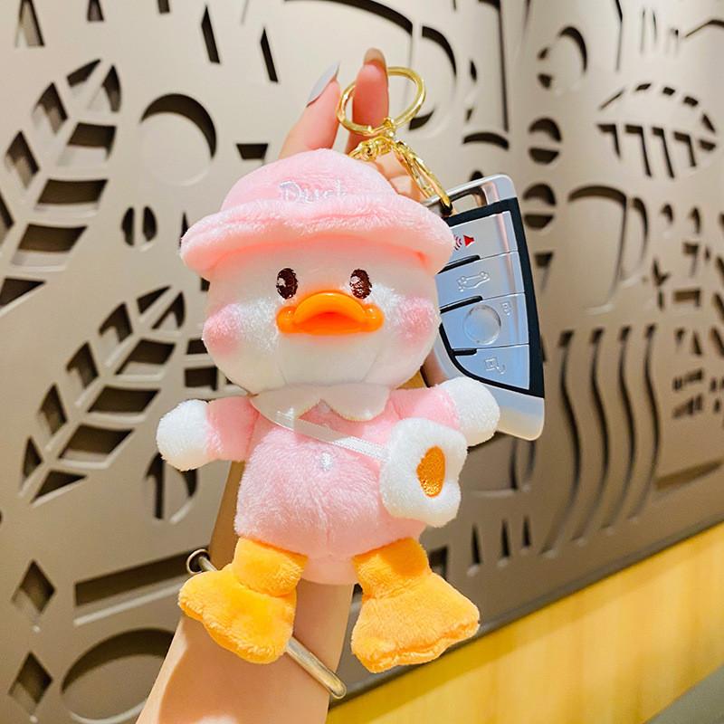 Soft Duck Plush Keyring Cute Egg Backpack Keychain For Students And Friends