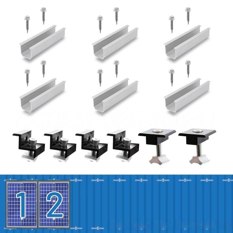 Solar Panel Mounting Brackets Set 4/6/10Pcs Mid End Clamps Rails Included Easy Install for Off Grid Solar System