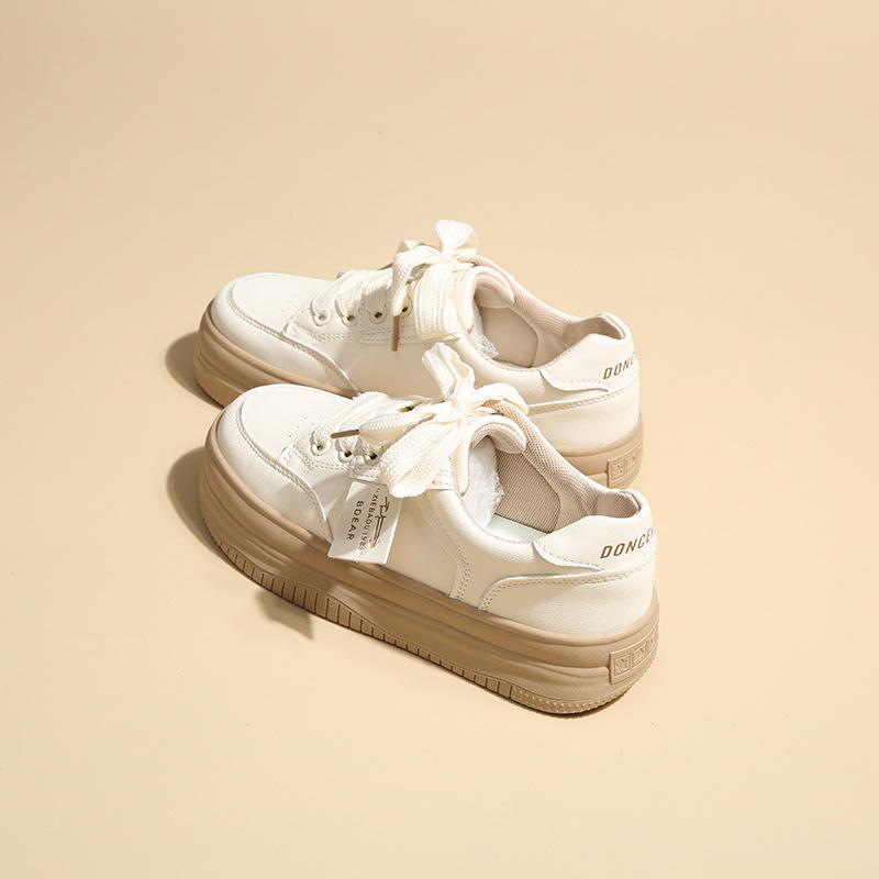 Women's Thick-Soled Sneakers Spring and Autumn New Versatile Breathable White Shoes Niche Height Increasing Sports Casual Shoes