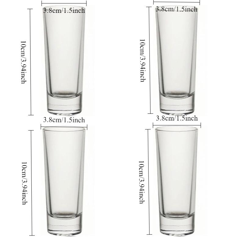 Creative Nordic Style Wine Utensils Luxury Simple Small Wine Glass Transparent Brandy Cup Party Thick Bottomed Cocktail Glass 4pcs