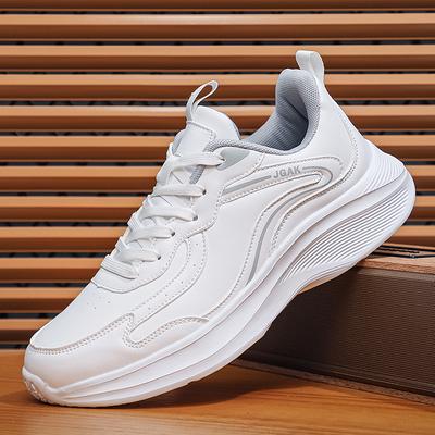 Printemps Automne Homme Cuir Baskets Décontractées Homme Baskets Noires Blanches Chaussures de Course et d'Entraînement Respirantes