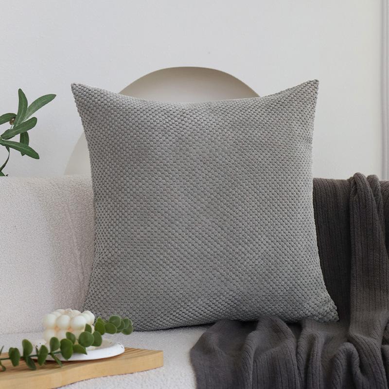 

Modern Simple Pillow Case Sofa Cushion Bedside Pillow Corduroy Bedside Cushion Office Chair Pillow 45 * 45Cm [Pillowcase only]