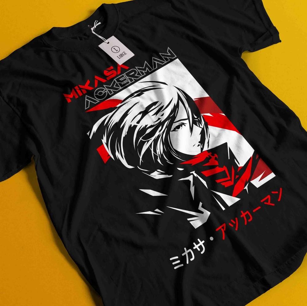 Attack On Titan Shirt Mikasa Tshirt Eren AOT Levi Anime Manga Graphic Unisex Tee