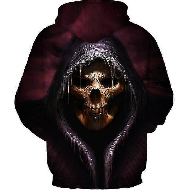 Skeleton Man In The Dark 3d Digital Print Couple Hoodie Autumn/winter Adult Jacket