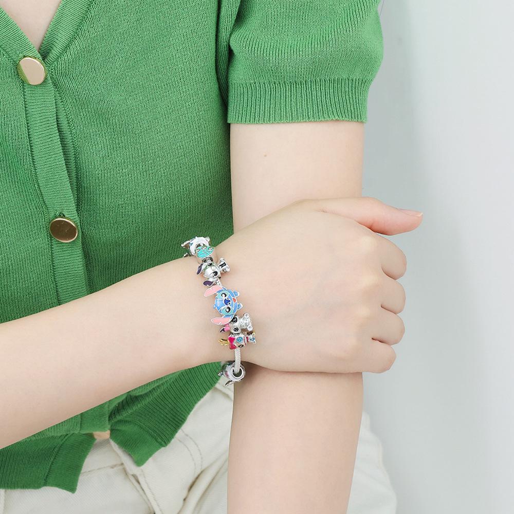 Cartoon Cute Stitch Bracelet Students Star Baby Doll Pan Family Bracelet Accessories Hip Hop Bracelet Jewelry Batch