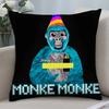 Cool G-Gorilla TagS Pillow Case Short Plush Double-sided Print Square Throw Pillow S Sofa Home Cushion Decorl,(4)