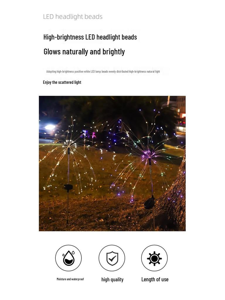 Solar LED Firework Lights for Outdoor Garden, Yard, Balcony, and Landscape Decoration