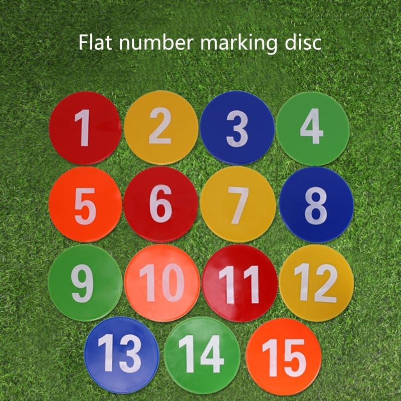 Numbered Spots Marker Flat Floor Spots Markers for Field and Courts Marking Fitness Agility Training Sport Game Exercise