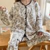 Maternity Pajamas with Built-In Pads for Summer, Postpartum Recovery, Breastfeeding, and Confinement, Suitable for Spring and Autumn.