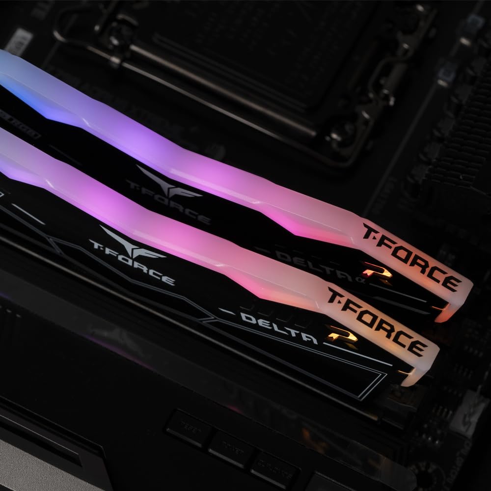 Team RGB DDR5 6400Mhz 16GBx2 DELTA series Black Desktop memory compliant High speed type Lifetime regular warranty in Japan (emissive type)
