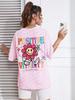 Positive Vitality Sunflower Printed Female Tshirt Harajuku T-Shirts Breathable Short Sleeve Hip Hop Fashion Street Tops Women