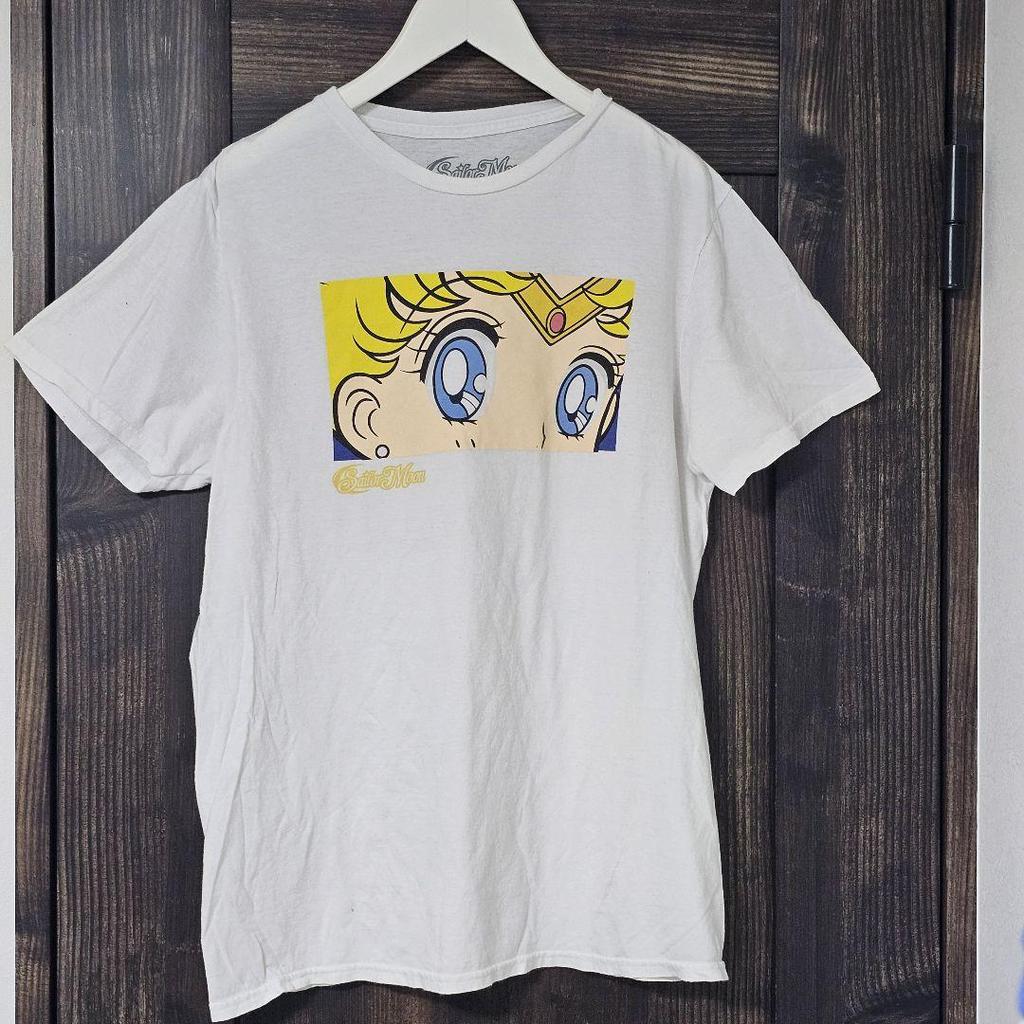 [USED] Hard To Find Sailor Moon Face Anime T-shirt, White, Overseas Limited Edition