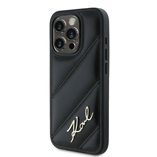 Karl Lagerfeld Klhcp15Xpqdsmgk Iphone 15 Pro Max 6.7 Czarny/Black Hardcase Diagonal Quilted Script