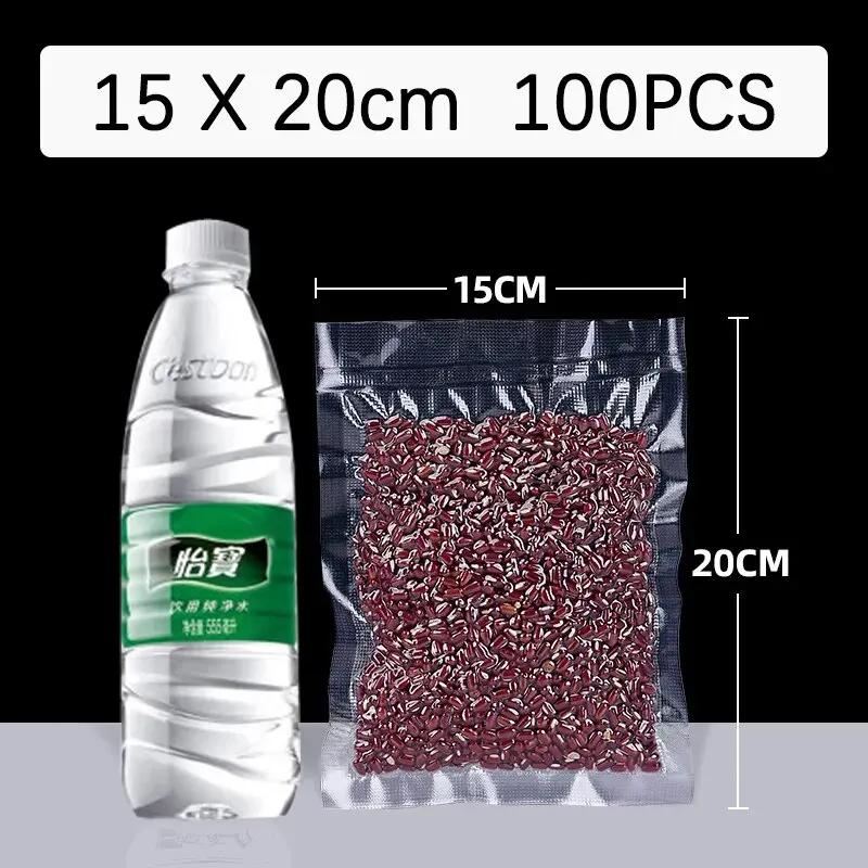100pcs/Lot Kitchen Vacuum Sealer Bag Transparent Food Packaging Bag Fresh-Keeping Food for Food Saver Seal Storage Meal