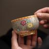 Filigree Silver Zen Meditation Ceramic Teacup by Zheng Wenqiang