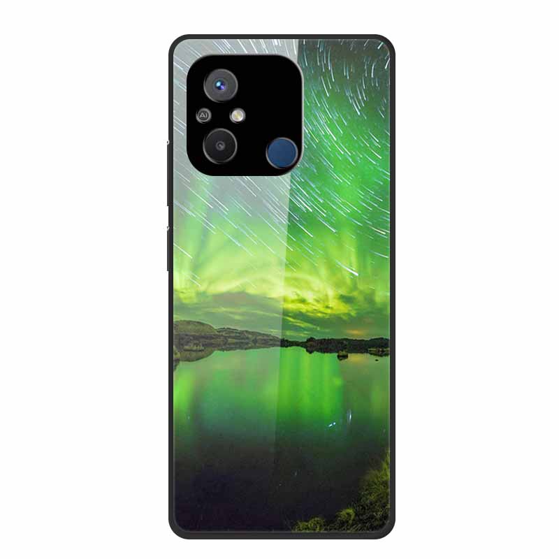 Gehärtetes Glas Case für Redmi 12C Rückabdeckung Hartschalen Case für Xiaomi Redmi 12C 4G Handyhülle Redmi12C Fundas 22120RN86G Cooler Stoßfänger