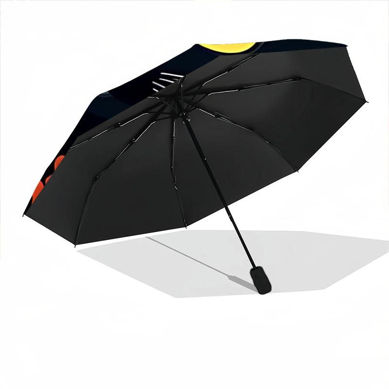 1pc Cat Flowers Automatic Folding Umbrella - Compact 8-Rib Design, Durable Plastic & Iron, Lightweight for Outdoor Daily Use055