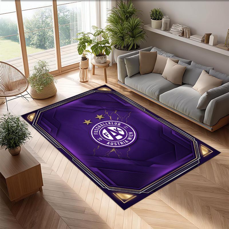 Austria Wien FC Soccer Football Pattern Soft Area Rug Non Slip Indoor Floor Carpet Sports Decor Mat for Bedroom