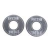 2PCS Electric Guitar Switch Gaskets Three Gear Toggle Switch Indicator Washer Rhythm Treble Ring Plate Silver