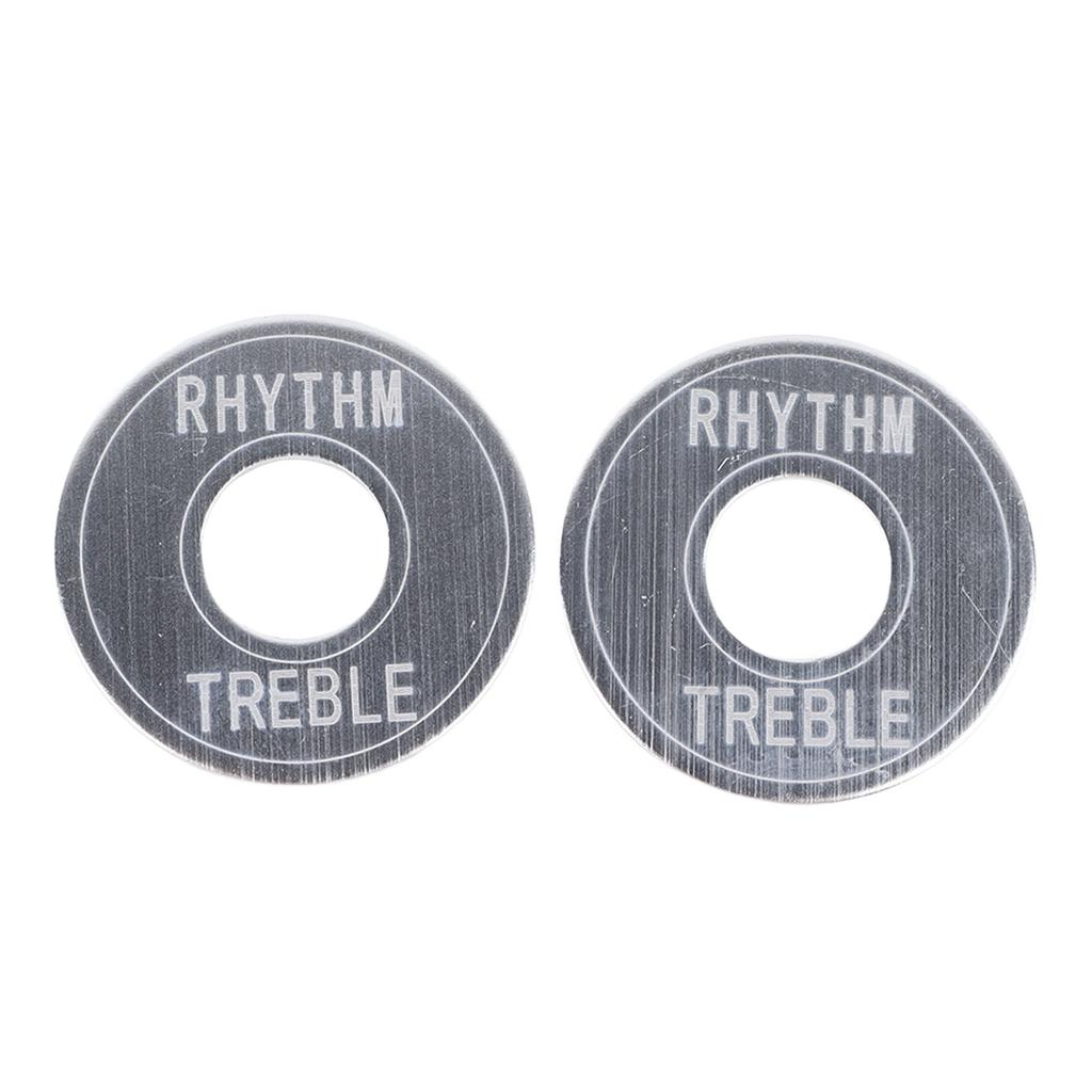 2PCS Electric Guitar Switch Gaskets Three Gear Toggle Switch Indicator Washer Rhythm Treble Ring Plate Silver