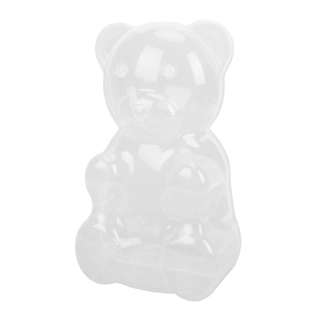 Large Plastic Bear Container Jar Clear Bear Gift Box Dispenser Fillable Candy Box for Birthday Party Favors