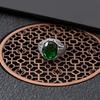 Anello da Uomo con Cristalli Verdi alla Moda, Design Retrò Personalizzato, Stile Turco, Accessori Gioielli da Festa