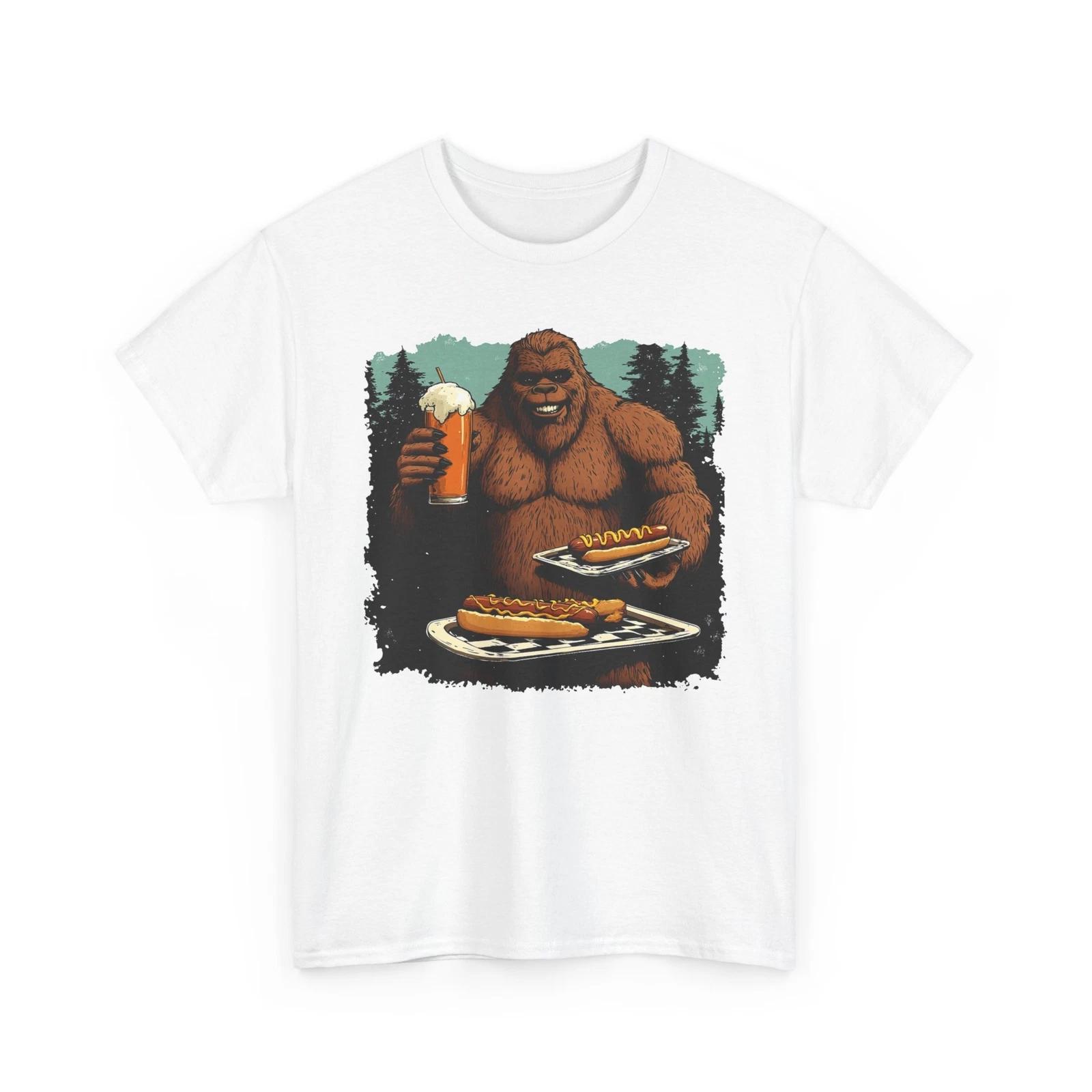 

Beer Drinking T-Shirt | Funny Beer Shirt | Sasquatch Holding Beer Hot Shirt 4XL