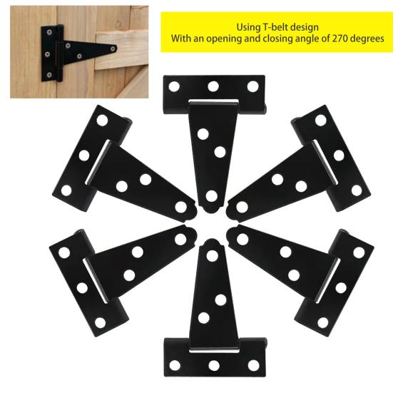 Shed Door T Strap Hinges Rustproof Corrosion Resistant Easy To Install All-match Design Heavy-Duty Shed Door Hardware Hinges