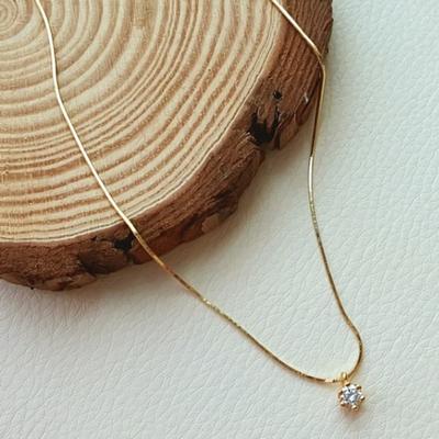 Women's 925 Silver Snake Chain and Cubic Layered Necklace