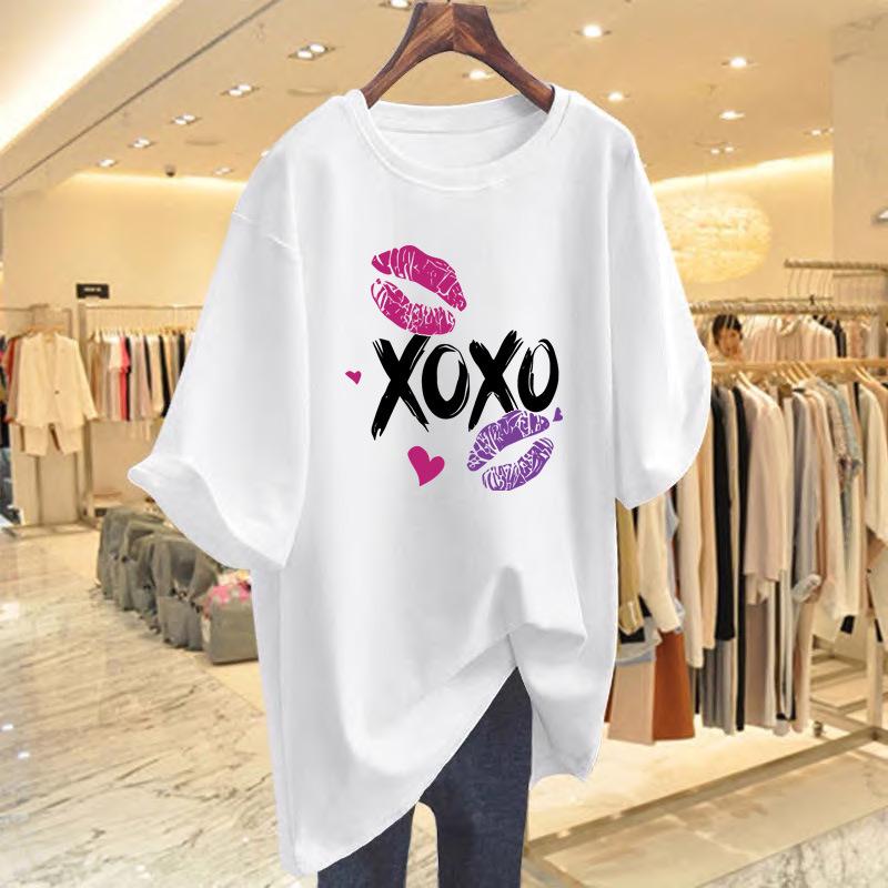 

Women s Casual Loose-Fit Letter Print T-Shirt XXL