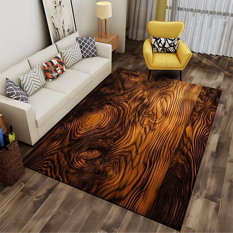Woodgrain Texture Pattern Carpet suitable as a non-slip mat for the living room or bedroom sofa