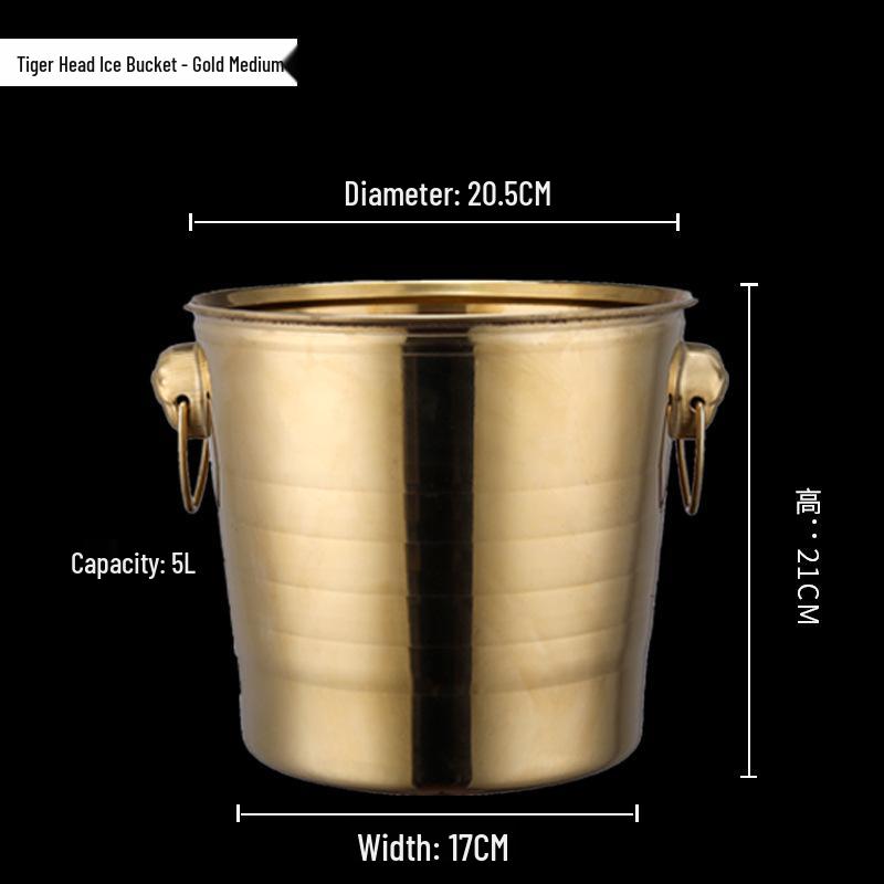 Stainless Steel Tiger Head Ice Bucket for Champagne, Beer, and Wine – Ideal for Bars and KTV.