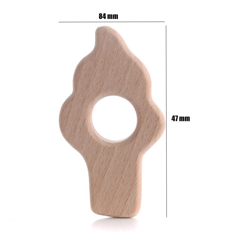 1Pcs Wooden Rodent Teethers Baby Cartoon Animals Rainbow Ice Cream Beech Teether Pendant For Baby Pacifier Chain Nurse Gifts Toy