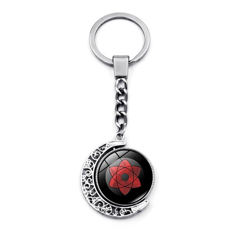 Naruto Keychain Anime Merchandise Double-sided Spinning Metal Key Ring Gift