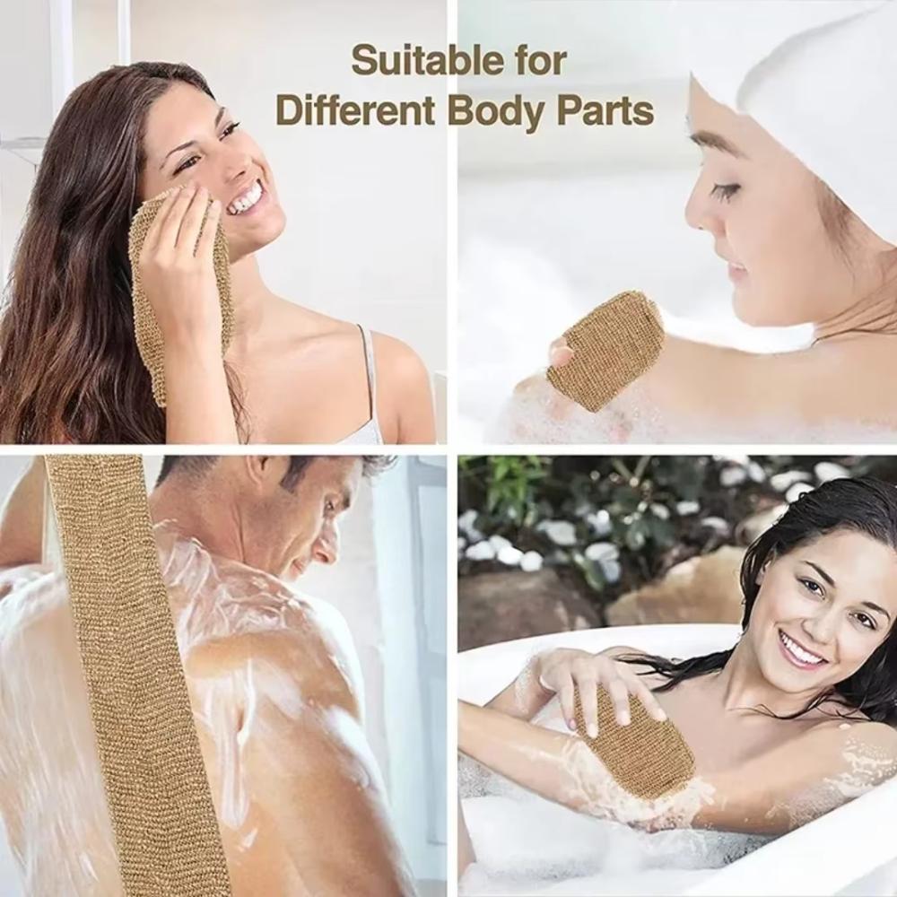 With Gloves Back Shower Strap Rustic Style Bath Towel Durable Jute Back Scrubber Set Body Cleaning