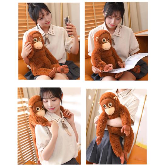 Orangutan Plush Doll Soft Stuffed Animal with Hanging Design High-Elastic Filling Interactive Playful Toy for Kids Adults