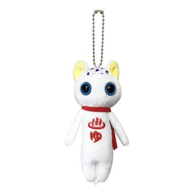[Mitsumeru Neko] Ball Chain Mascot Cat Kitty White Cat Black Cat Mascot Plush Toy Soft and Fluffy (Hot Spring)