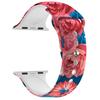 Watch Strap - MY-MONTRE - Apple Style - Blue Silicone - Floral Patterns - Compatible 38/40/41mm